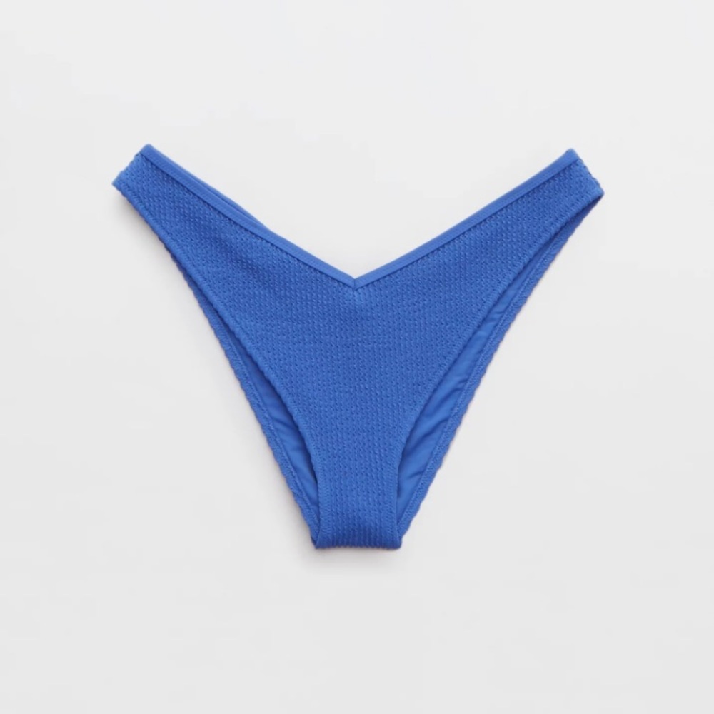 ISO AERIE NWT Crinkle Voop Bikini Bottom - Blue Size Small